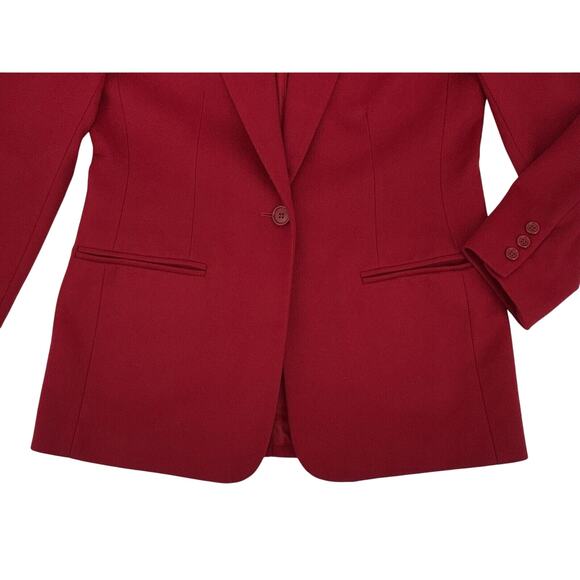 VTG Lands' End Women's Wool Cashmere Blazer Jacket Size 8 Petite Red Lined‎ EUC - Picture 5 of 8
